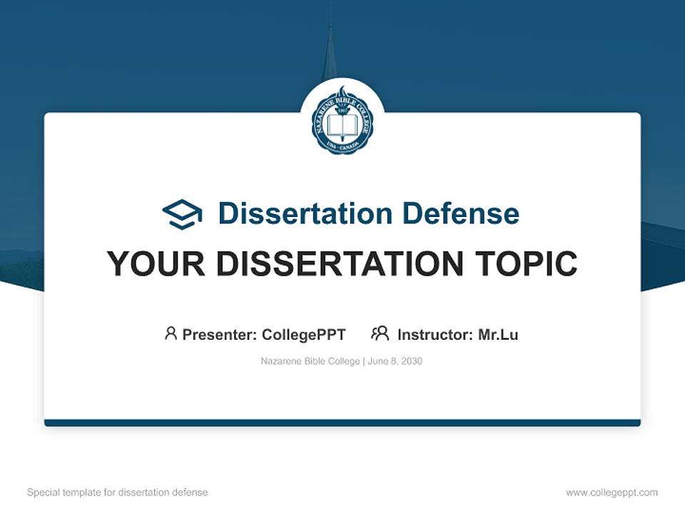 Nazarene Bible College Graduation Thesis Defense PPT Template4:3 ratio PPT effect preview image7