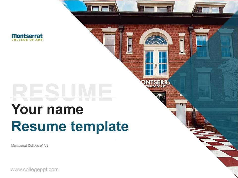 Montserrat College of Art Resume PPT Template4:3 ratio PPT effect preview image5