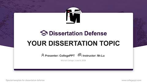 Mitchell College Graduation Thesis Defense PPT Template