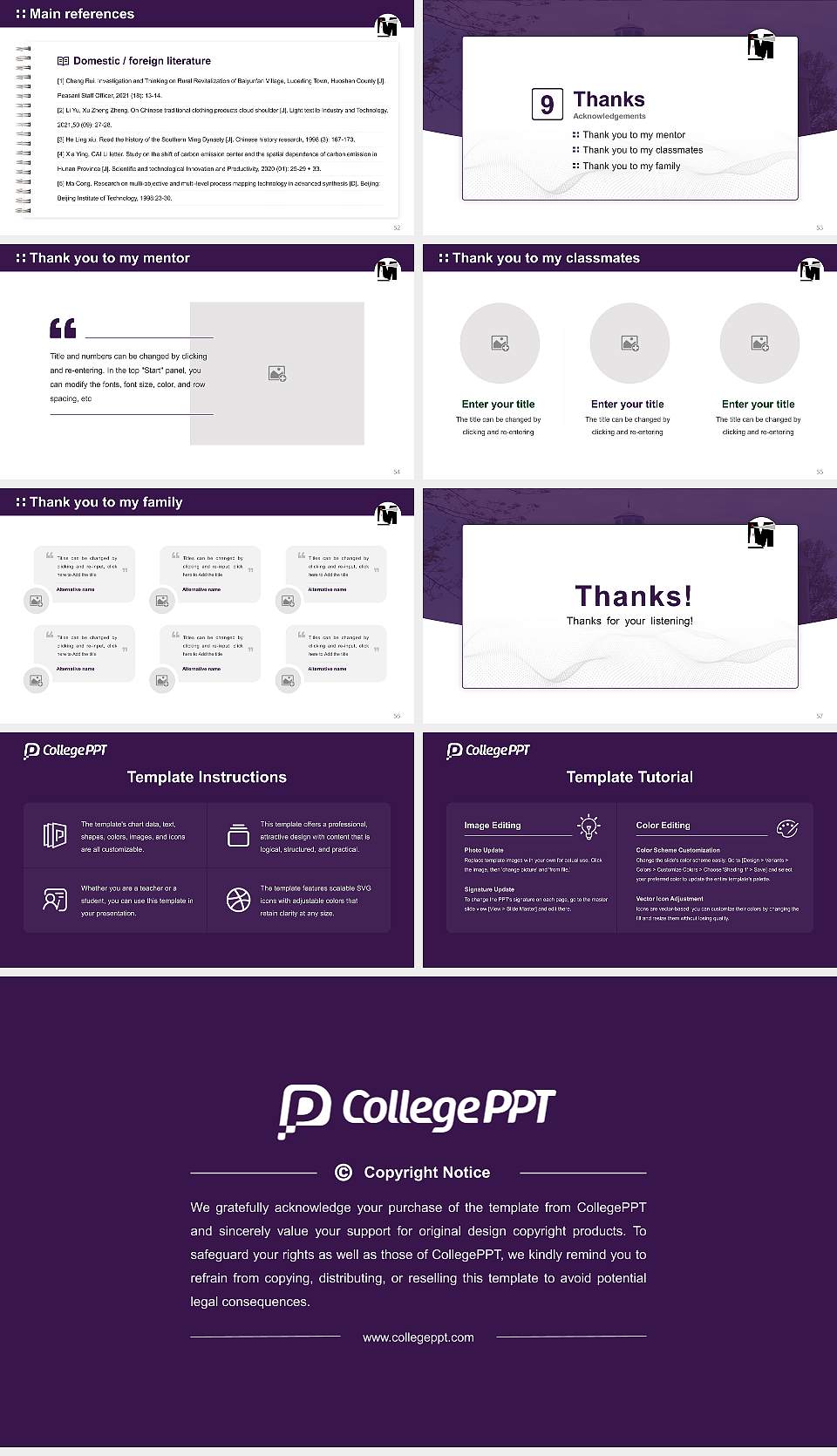 Mitchell College Graduation Thesis Defense PPT Template16:9 ratio PPT effect preview image7