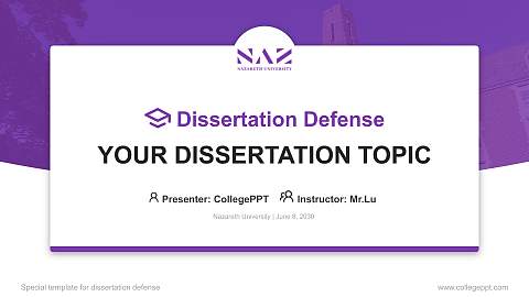 Nazareth University Graduation Thesis Defense PPT Template