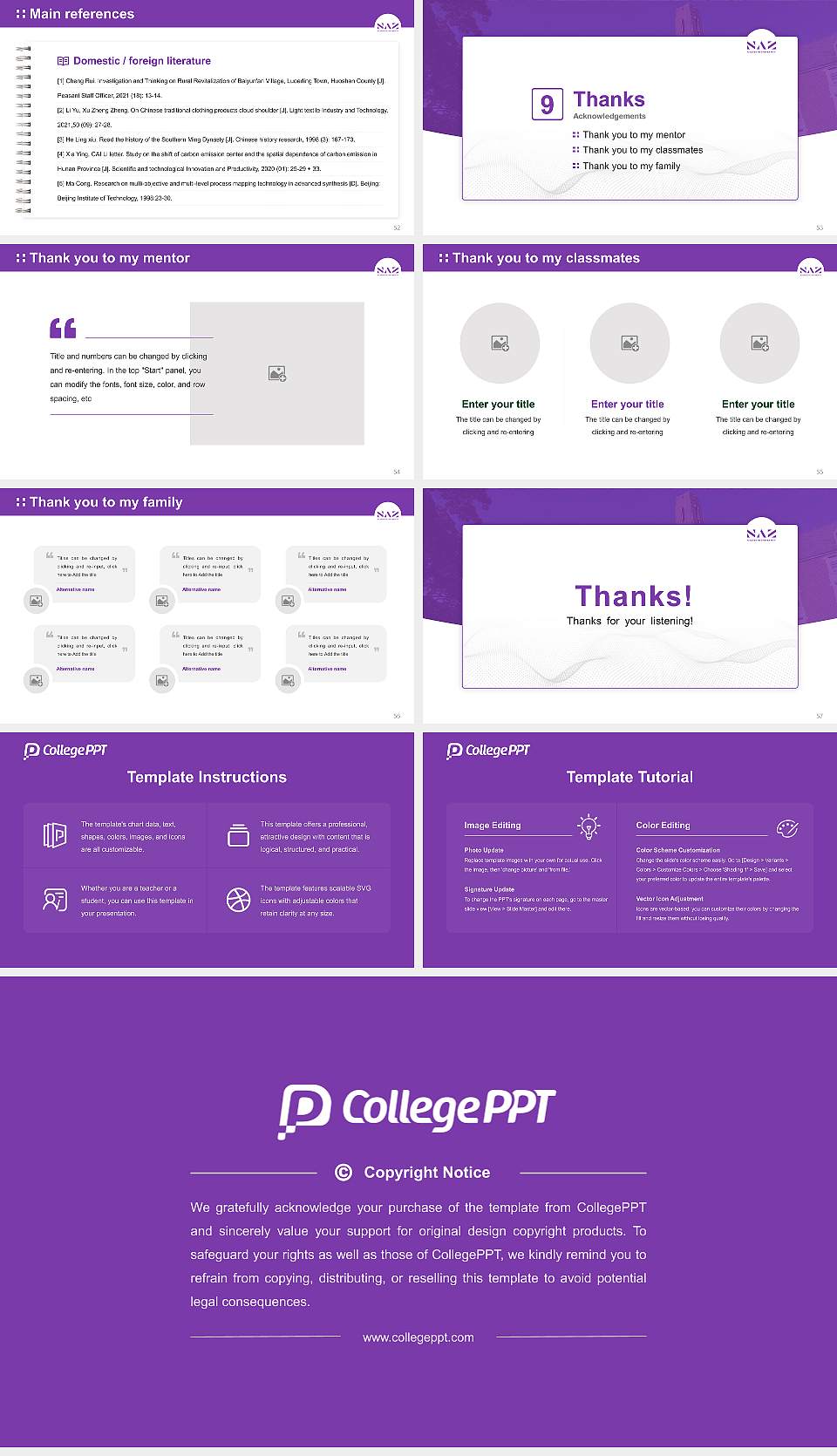 Nazareth University Graduation Thesis Defense PPT Template16:9 ratio PPT effect preview image7