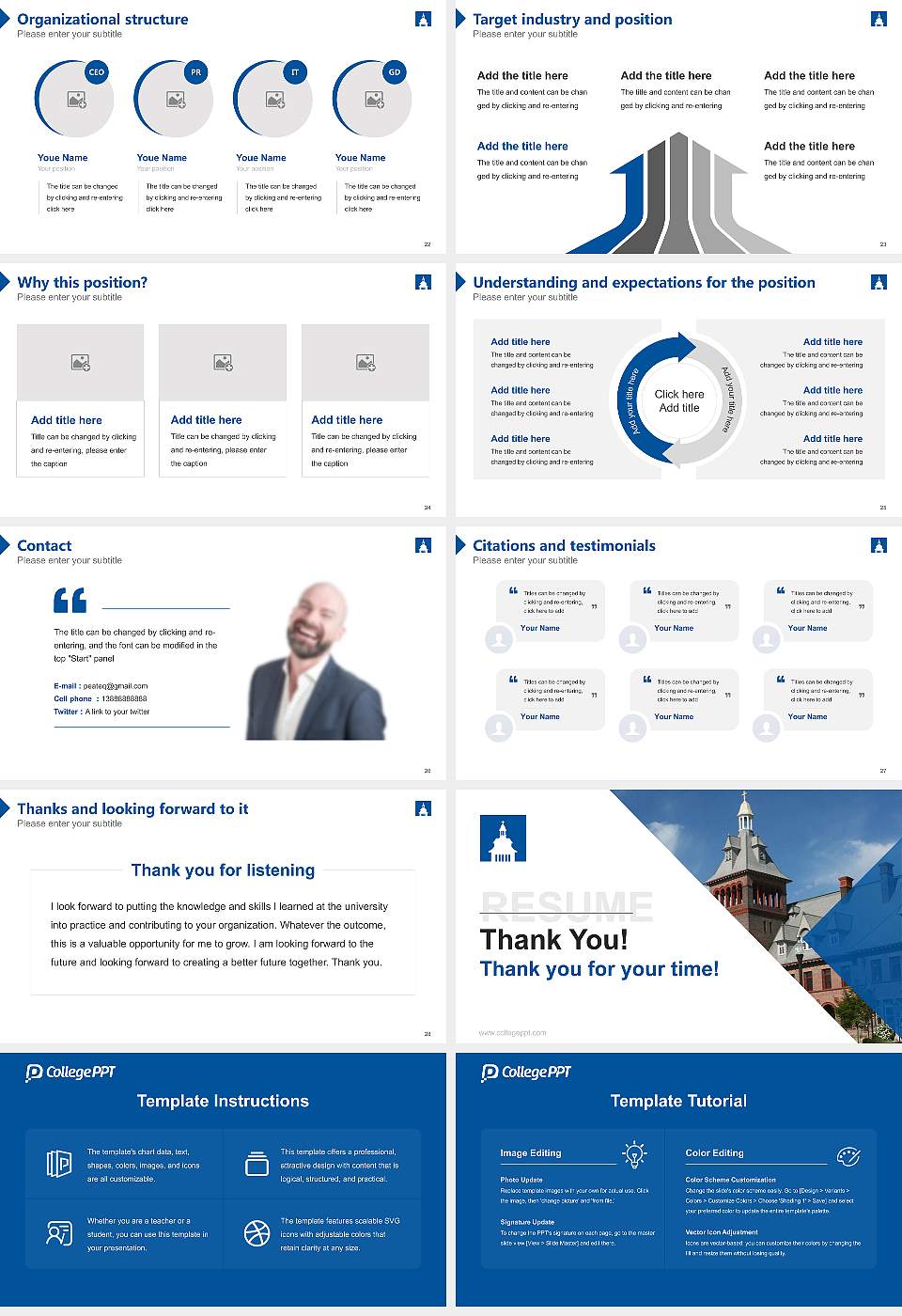 Mount Aloysius College Resume PPT Template16:9 ratio PPT effect preview image4