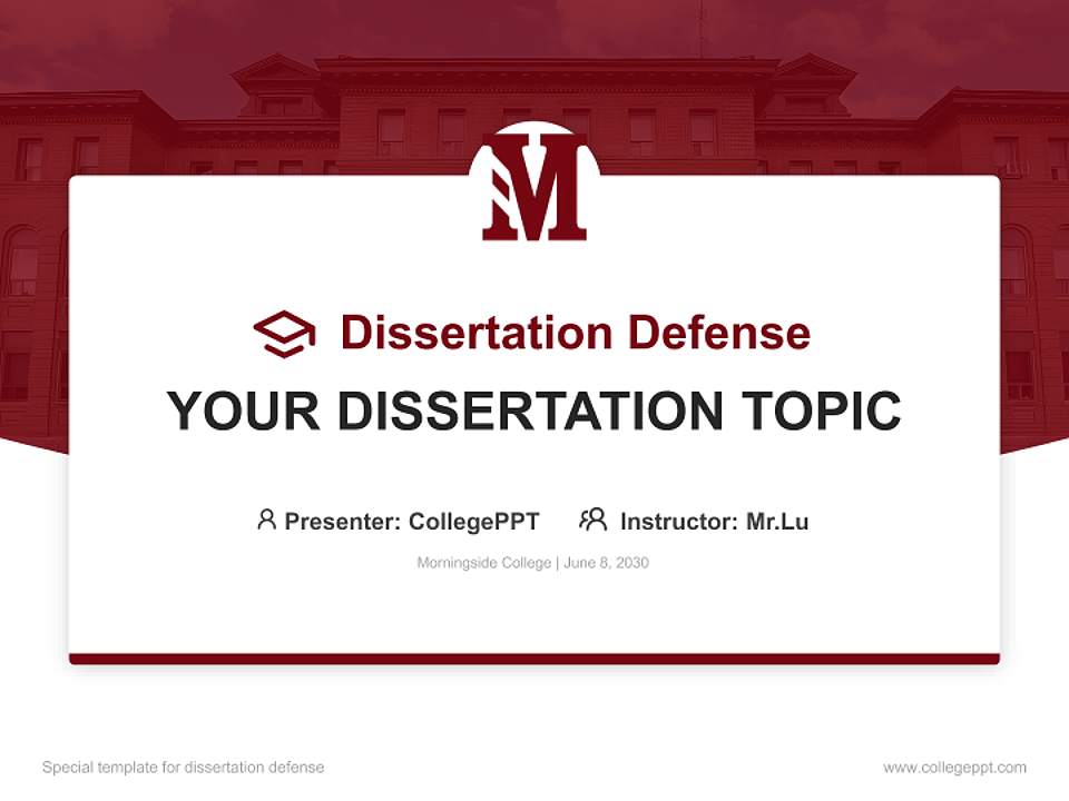 Morningside College Graduation Thesis Defense PPT Template4:3 ratio PPT effect preview image7