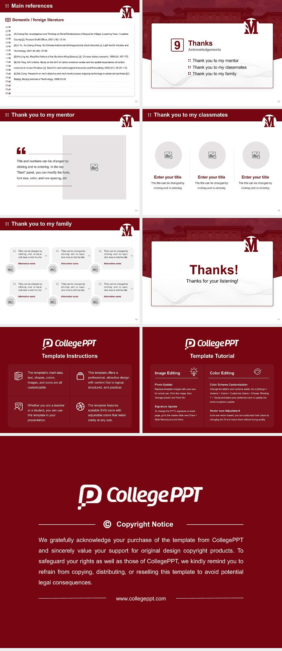 Morningside College Graduation Thesis Defense PPT Template4:3 ratio PPT effect preview image7
