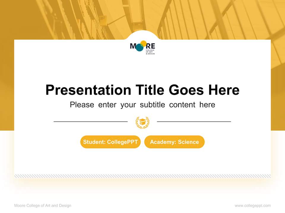 Moore College of Art and Design National Scholarship Defense PPT Template4:3 ratio PPT effect preview image4