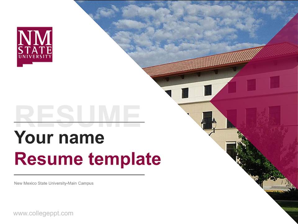 New Mexico State University-Main Campus Resume PPT Template4:3 ratio PPT effect preview image5