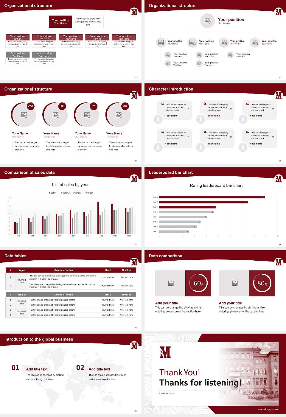 Morningside College Academic Presentation/Research Findings Report PPT Template16:9 ratio PPT effect preview image4