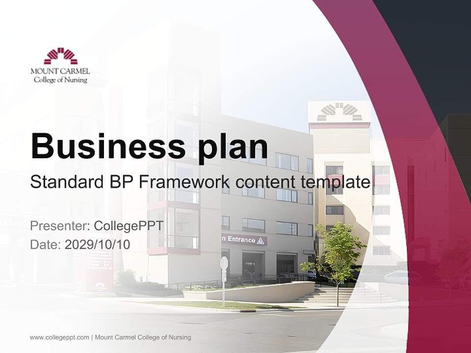 Mount Carmel College of Nursing Competition/Entrepreneurship Contest PPT Template4:3 ratio PPT effect preview image9