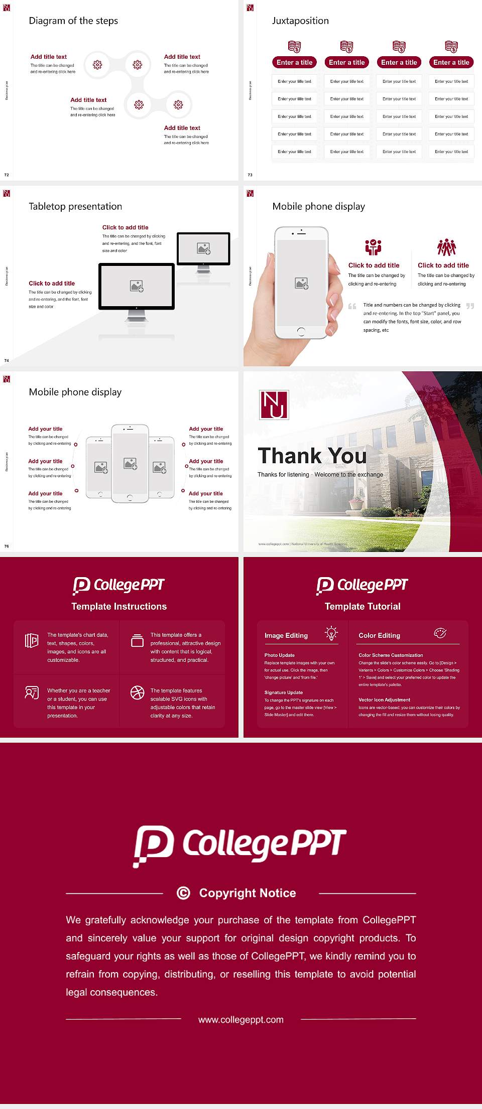 National University of Health Sciences Competition/Entrepreneurship Contest PPT Template4:3 ratio PPT effect preview image9