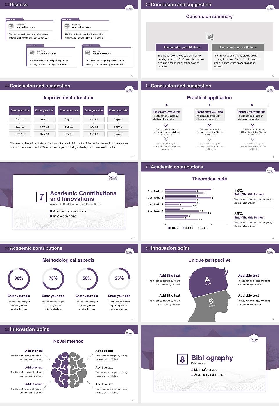 Naropa University Graduation Thesis Defense PPT Template16:9 ratio PPT effect preview image6