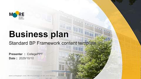 Moore College of Art and Design Competition/Entrepreneurship Contest PPT Template