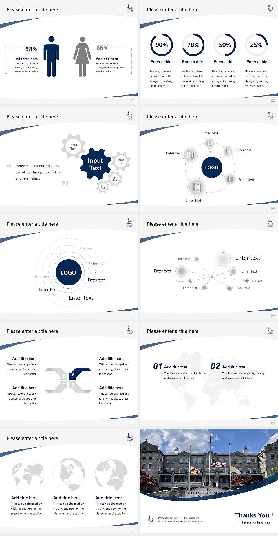 Mount St. Mary’S University Course/Courseware Creation PPT Template4:3 ratio PPT effect preview image4