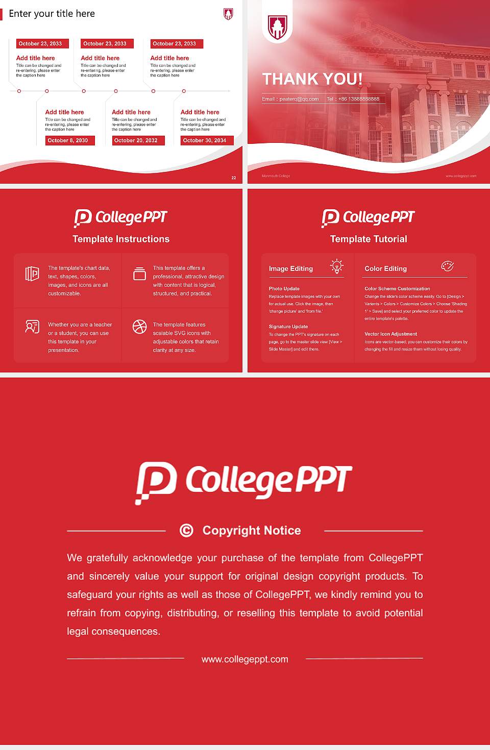 Monmouth College Lecture Sharing and Networking Event PPT Template4:3 ratio PPT effect preview image4