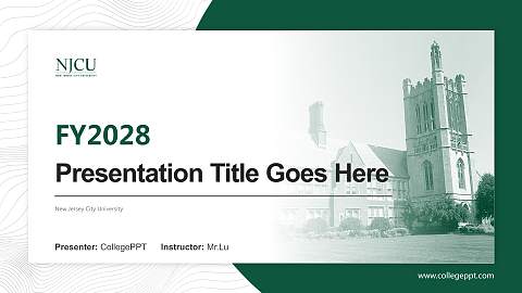 New Jersey City University Academic Presentation/Research Findings Report PPT Template