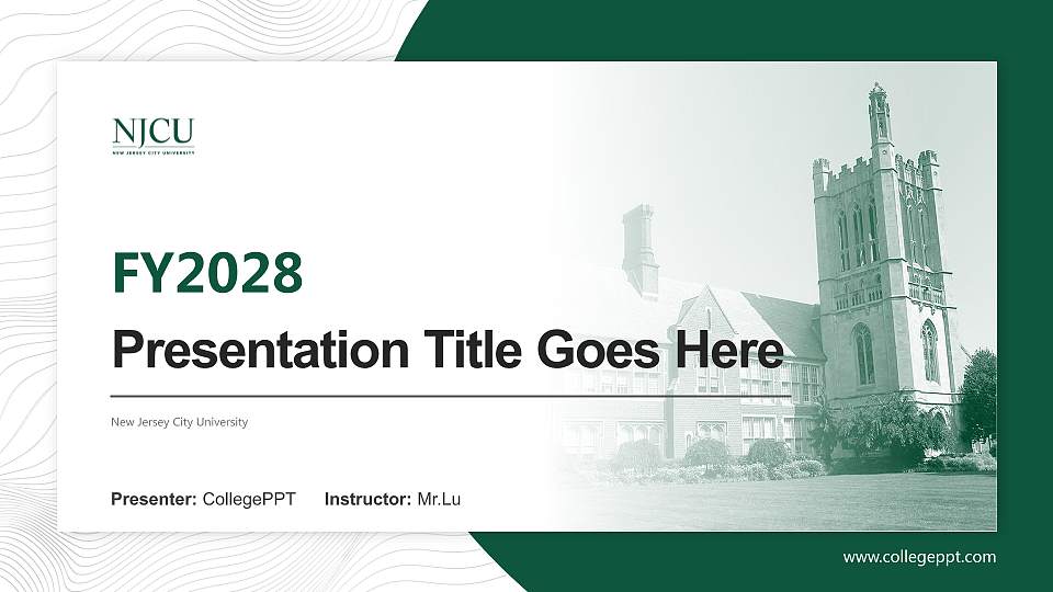 New Jersey City University Academic Presentation/Research Findings Report PPT Template16:9 ratio PPT effect preview image