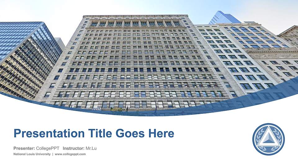 National Louis University Course/Courseware Creation PPT Template16:9 ratio PPT effect preview image