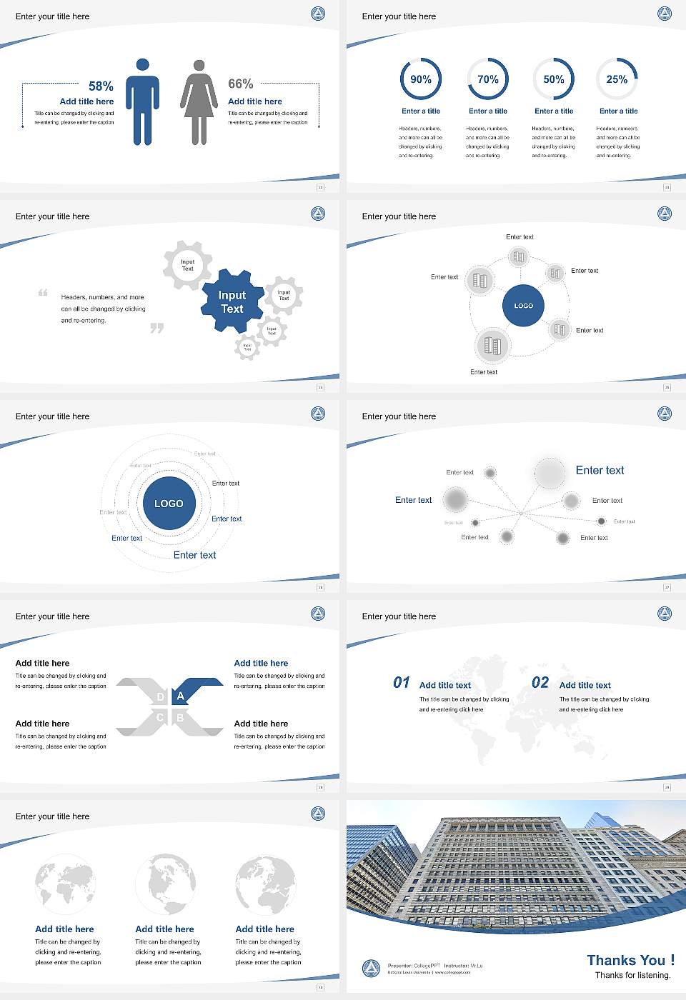 National Louis University Course/Courseware Creation PPT Template16:9 ratio PPT effect preview image4