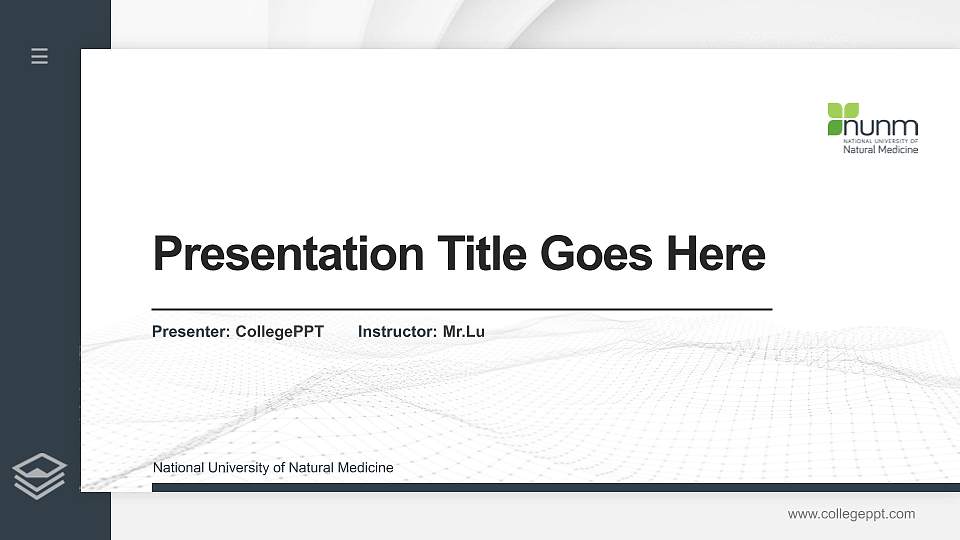 National University of Natural Medicine Thesis Proposal/Graduation Defense PPT Template16:9 ratio PPT effect preview image