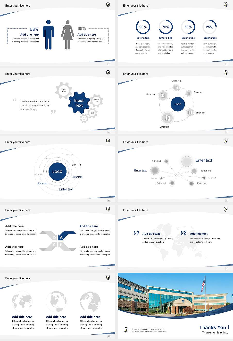 New England Institute of Technology Course/Courseware Creation PPT Template16:9 ratio PPT effect preview image4