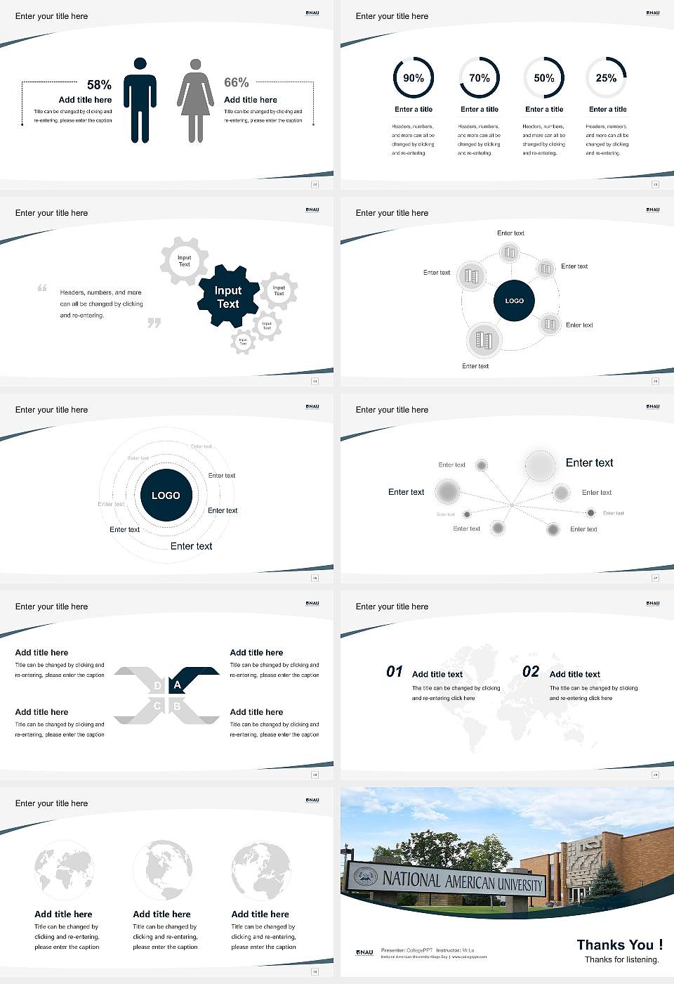 National American University-Kings Bay Course/Courseware Creation PPT Template16:9 ratio PPT effect preview image4