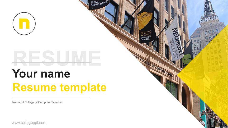 Neumont College of Computer Science Resume PPT Template16:9 ratio PPT effect preview image