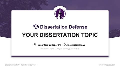 New Orleans Baptist Theological Seminary Graduation Thesis Defense PPT Template