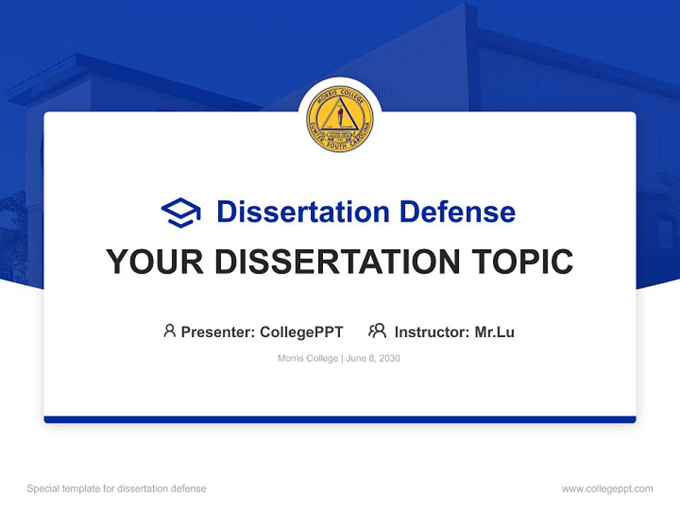 Morris College Graduation Thesis Defense PPT Template4:3 ratio PPT effect preview image7