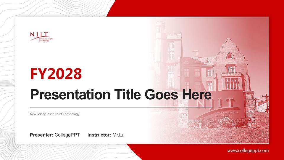 New Jersey Institute of Technology Academic Presentation/Research Findings Report PPT Template16:9 ratio PPT effect preview image