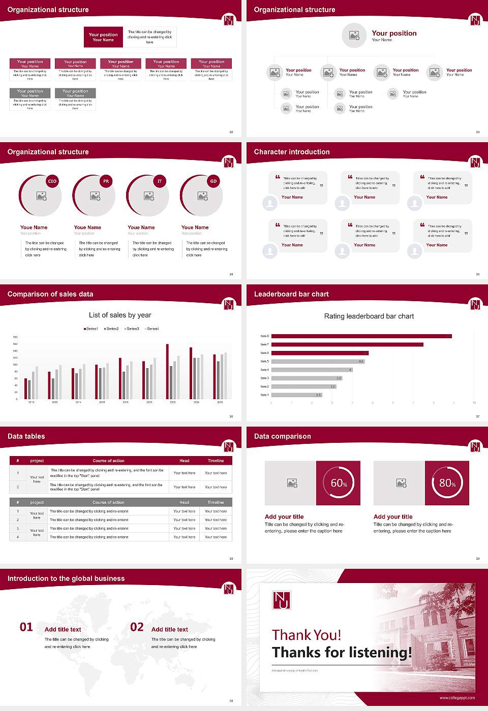 National University of Health Sciences Academic Presentation/Research Findings Report PPT Template16:9 ratio PPT effect preview image4
