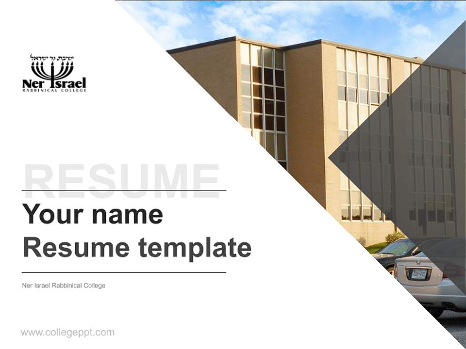 Ner Israel Rabbinical College Resume PPT Template4:3 ratio PPT effect preview image5