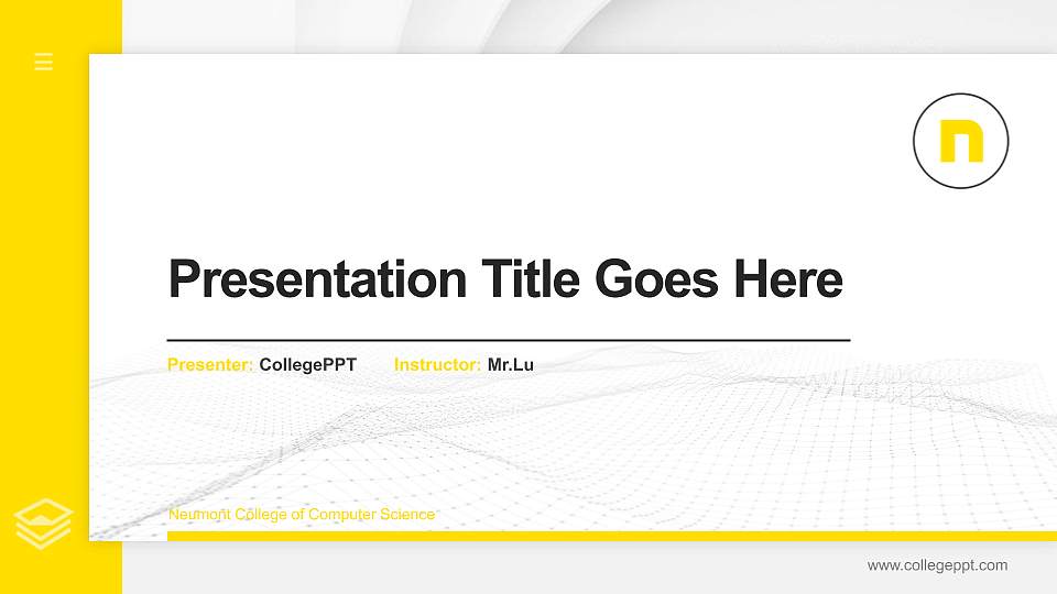 Neumont College of Computer Science Thesis Proposal/Graduation Defense PPT Template16:9 ratio PPT effect preview image
