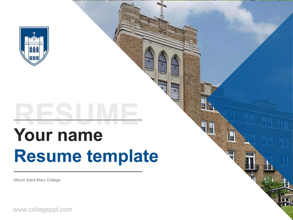 Mount Saint Mary College Resume PPT Template4:3 ratio PPT effect preview image5