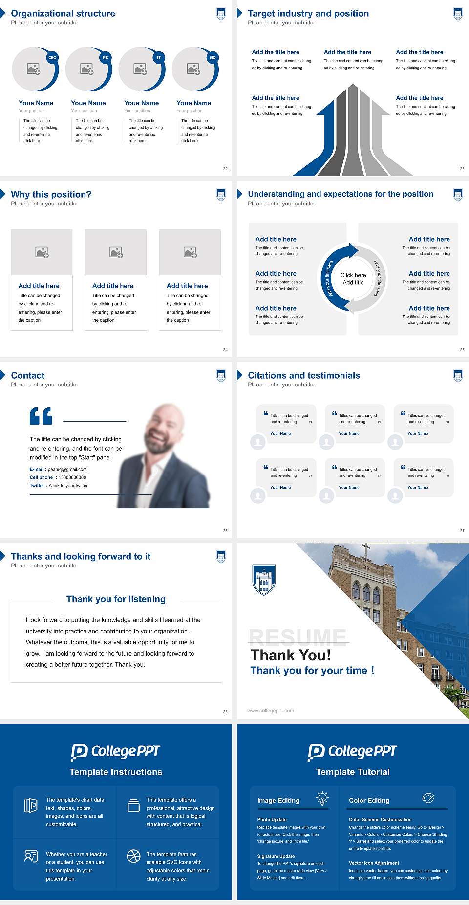 Mount Saint Mary College Resume PPT Template4:3 ratio PPT effect preview image4