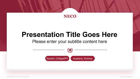 New England College of Optometry National Scholarship Defense PPT Template