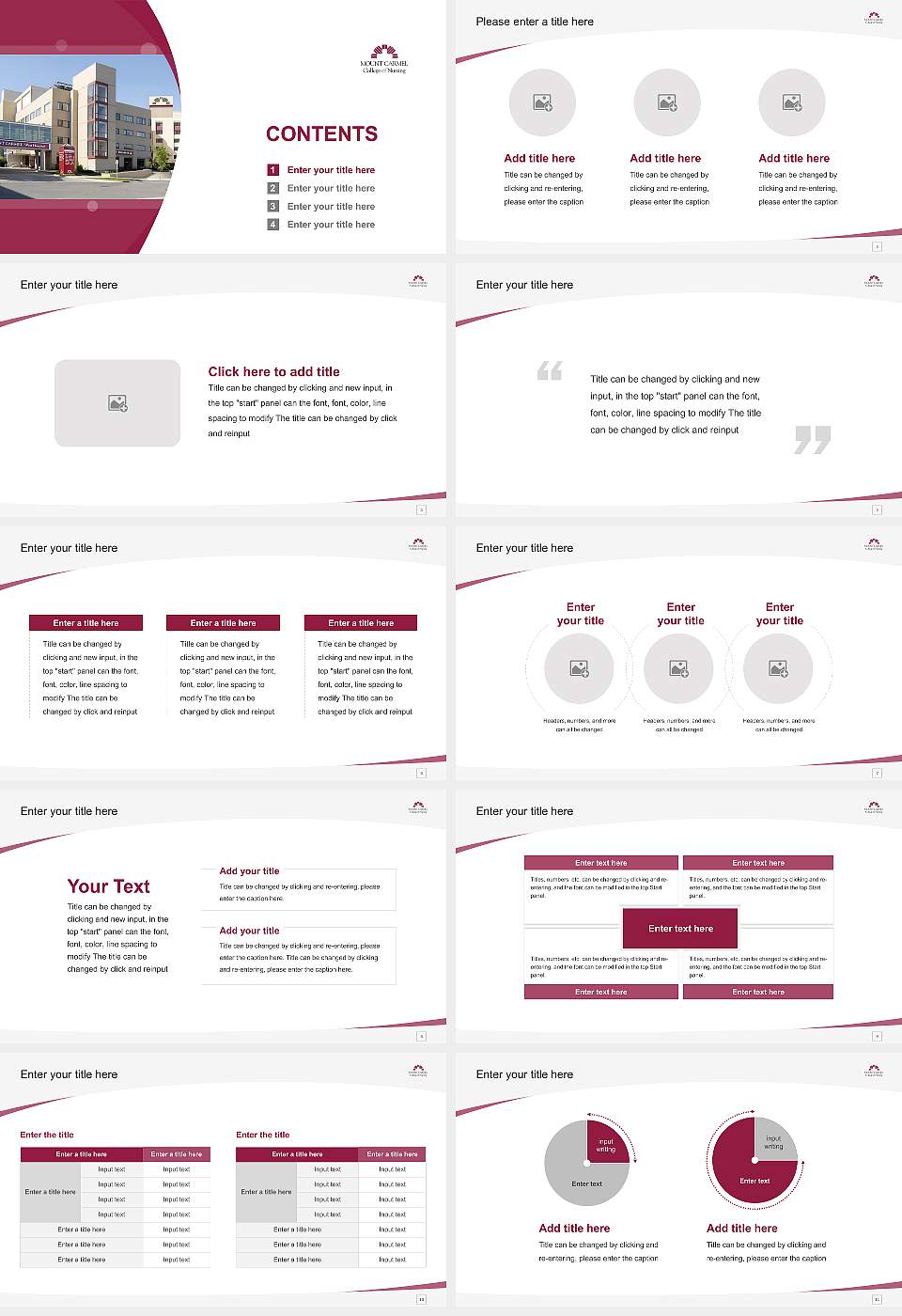 Mount Carmel College of Nursing Course/Courseware Creation PPT Template16:9 ratio PPT effect preview image2