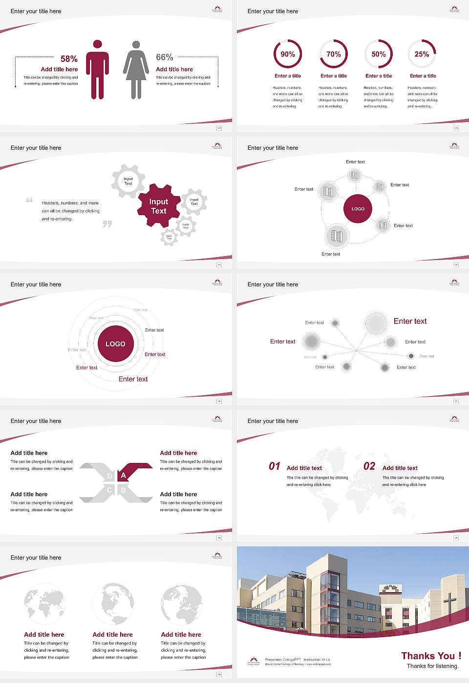 Mount Carmel College of Nursing Course/Courseware Creation PPT Template16:9 ratio PPT effect preview image4
