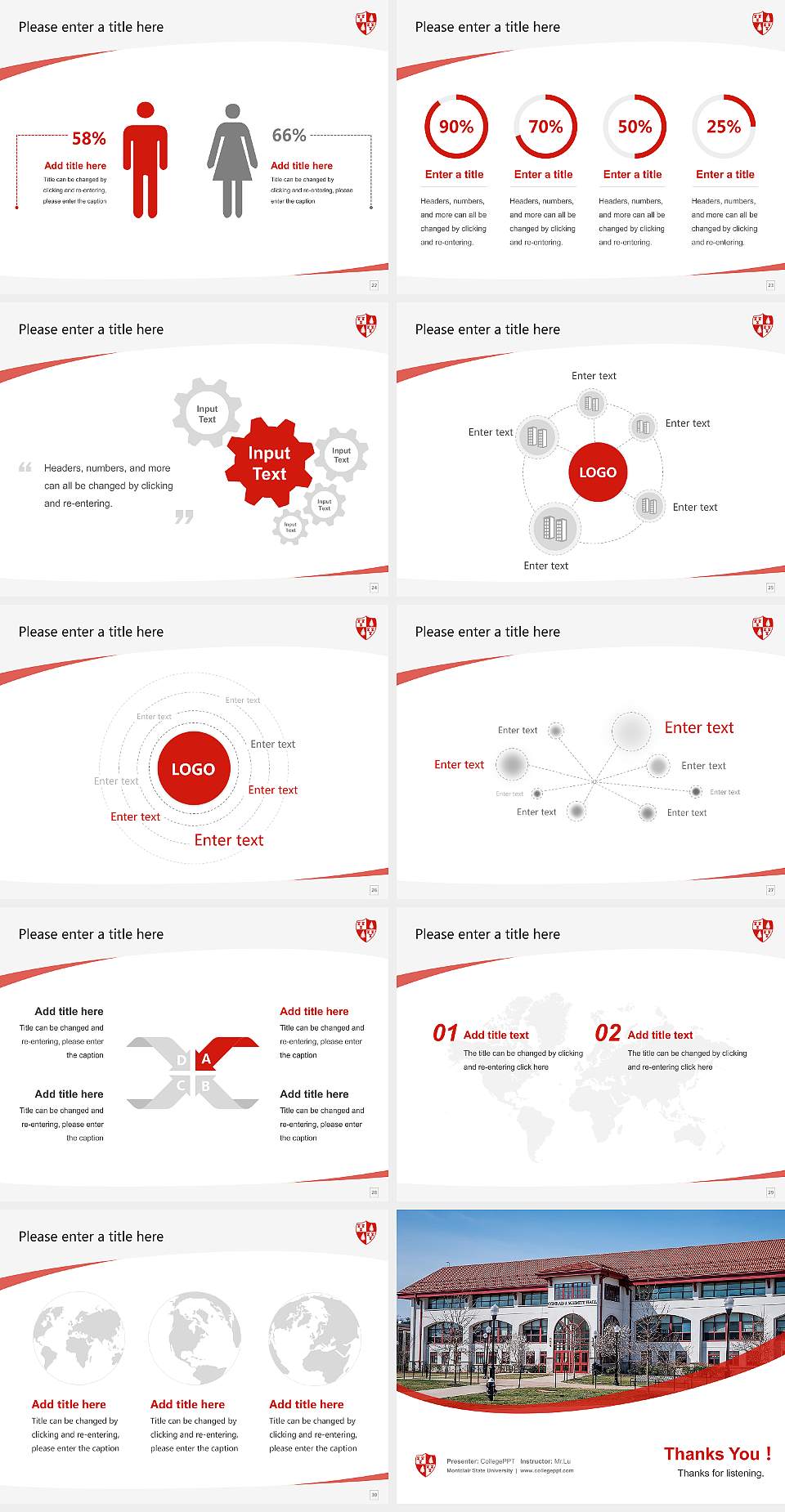 Montclair State University Course/Courseware Creation PPT Template4:3 ratio PPT effect preview image4