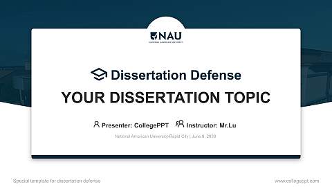National American University-Rapid City Graduation Thesis Defense PPT Template
