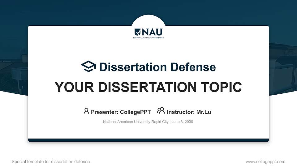 National American University-Rapid City Graduation Thesis Defense PPT Template16:9 ratio PPT effect preview image