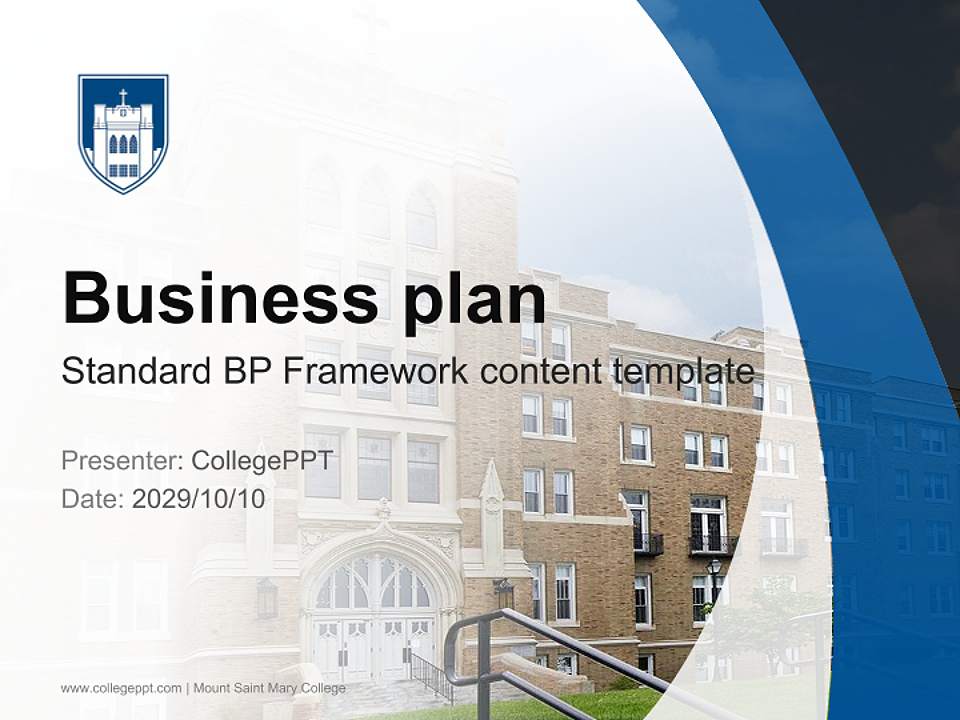 Mount Saint Mary College Competition/Entrepreneurship Contest PPT Template4:3 ratio PPT effect preview image9