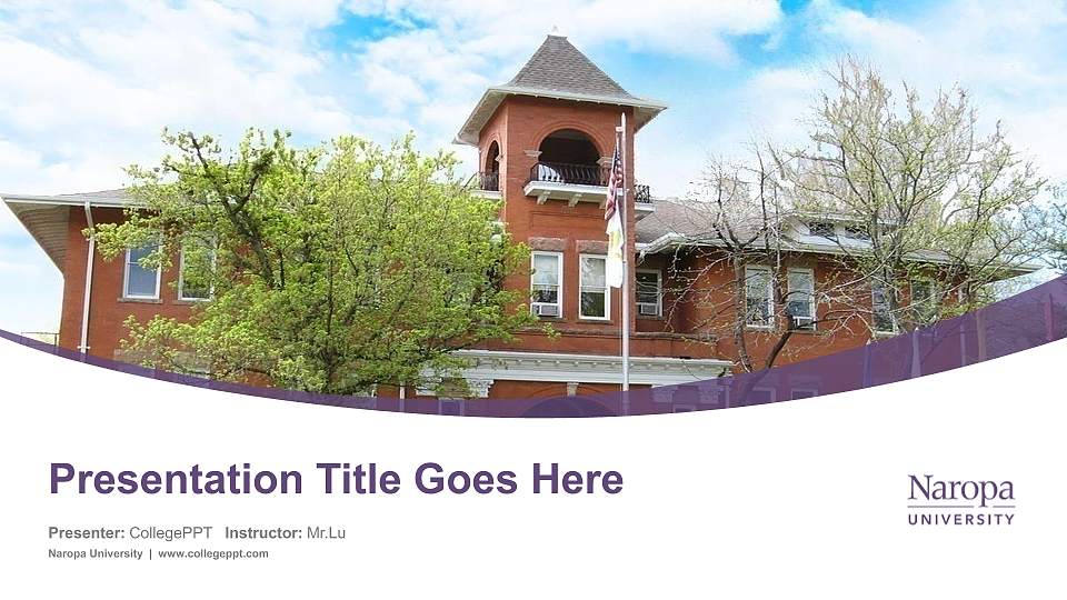 Naropa University Course/Courseware Creation PPT Template16:9 ratio PPT effect preview image