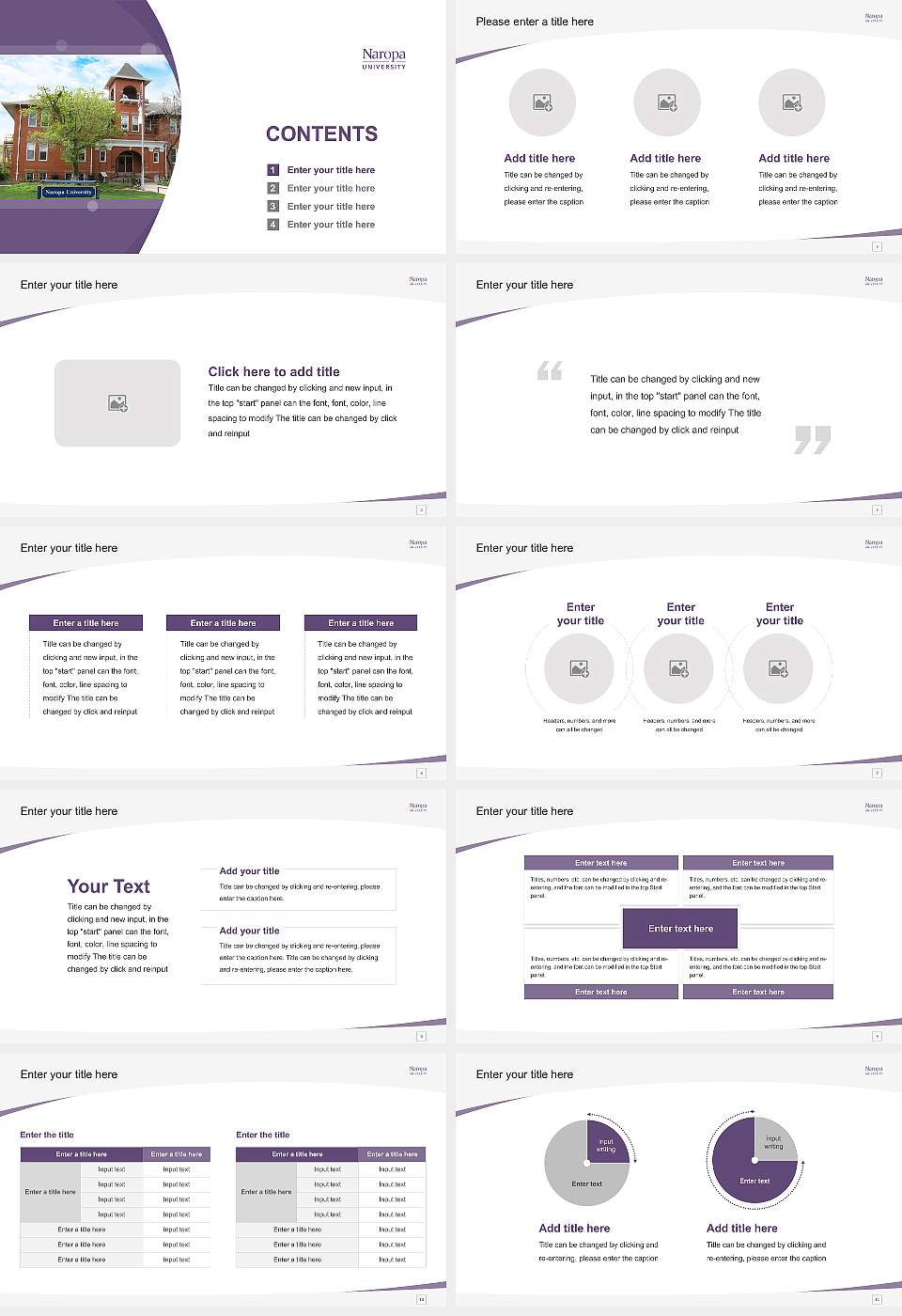 Naropa University Course/Courseware Creation PPT Template16:9 ratio PPT effect preview image2