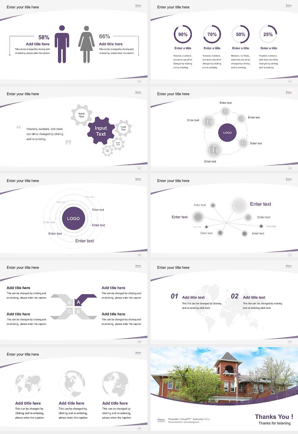 Naropa University Course/Courseware Creation PPT Template16:9 ratio PPT effect preview image4