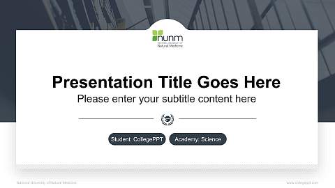 National University of Natural Medicine National Scholarship Defense PPT Template