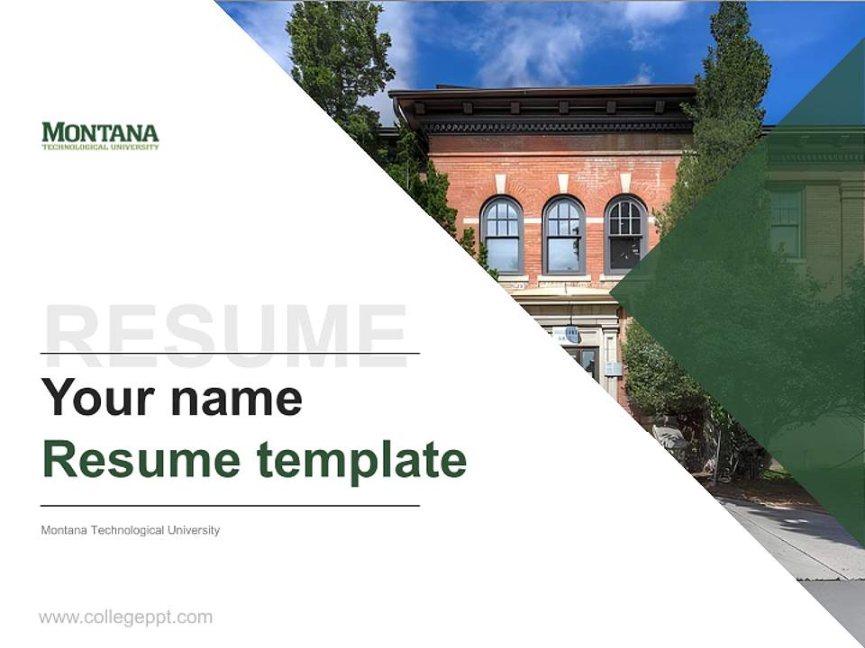 Montana Technological University Resume PPT Template4:3 ratio PPT effect preview image5