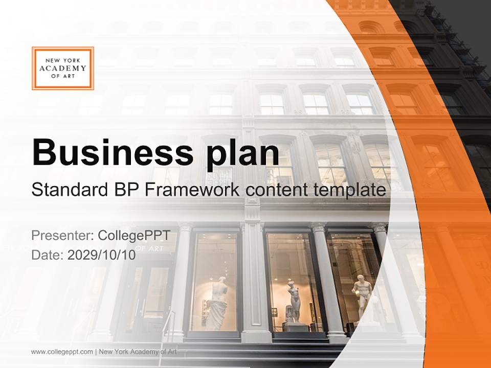 New York Academy of Art Competition/Entrepreneurship Contest PPT Template4:3 ratio PPT effect preview image9