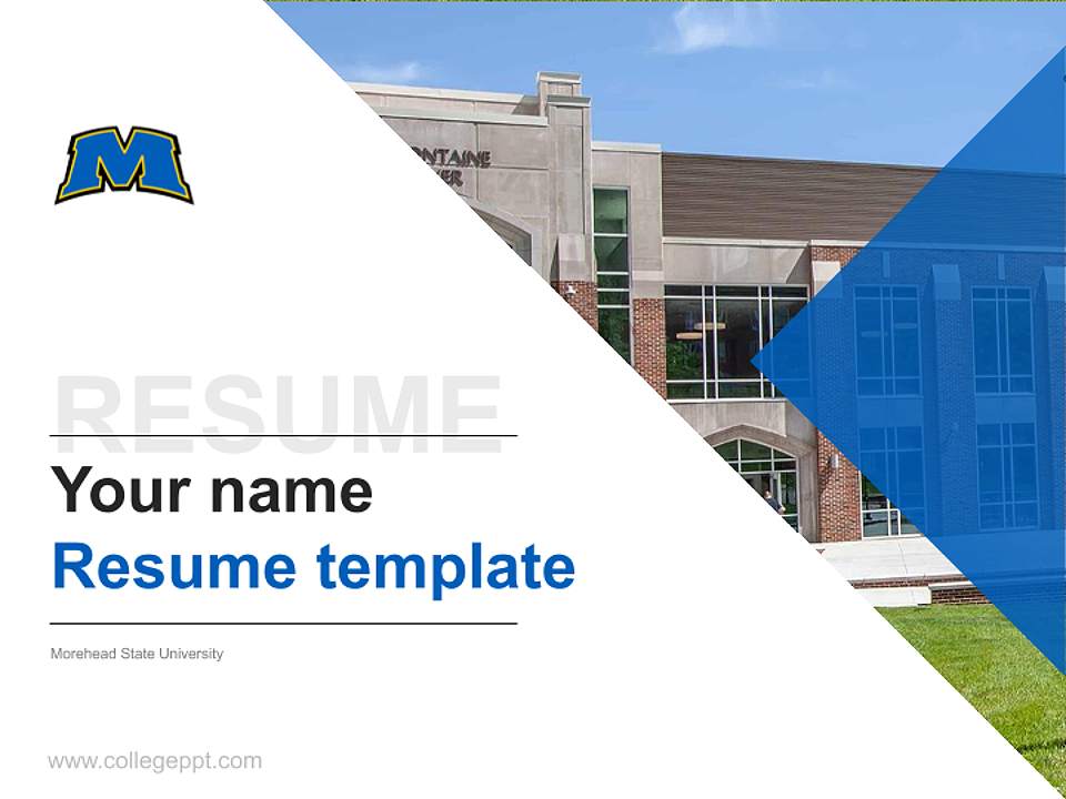 Morehead State University Resume PPT Template4:3 ratio PPT effect preview image5
