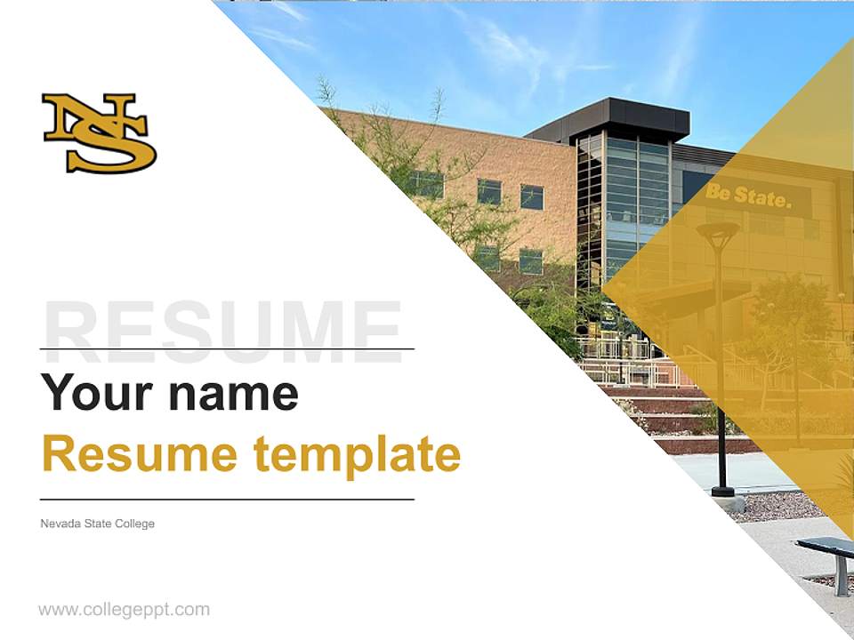 Nevada State College Resume PPT Template4:3 ratio PPT effect preview image5