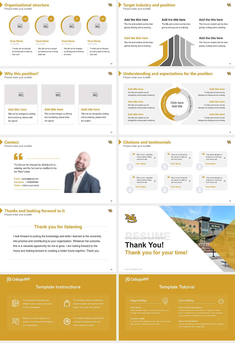 Nevada State College Resume PPT Template16:9 ratio PPT effect preview image4